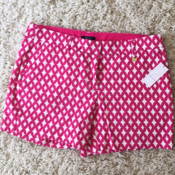 Nautica Pants - NAUTICA Cotton Shorts Pink Geometric